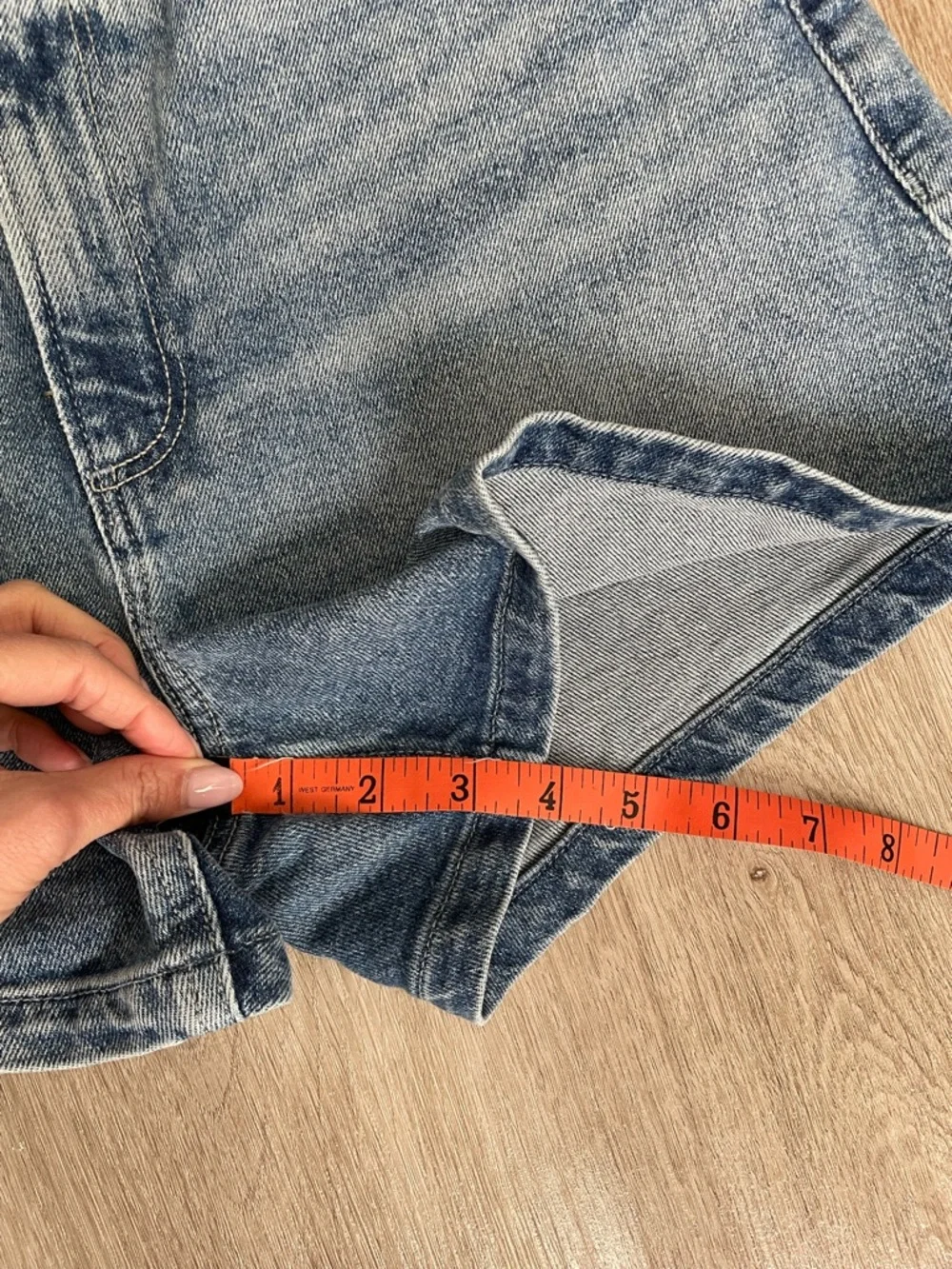 PAIGE Light Blue Vintage Wash Denim Shorts - Picture 3 of 6